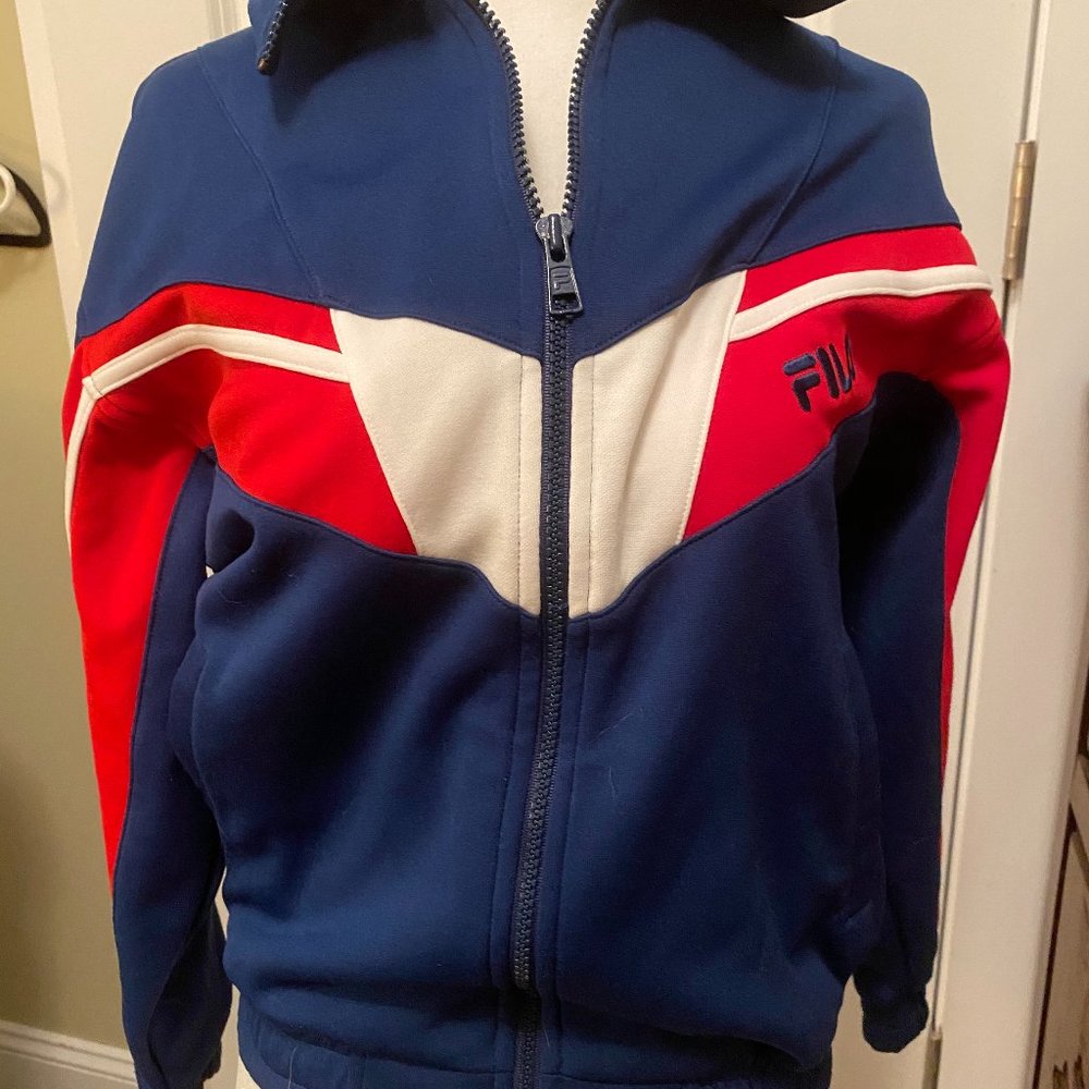 Vintage Fila Zip Hoodie Boys M/Womens XS
